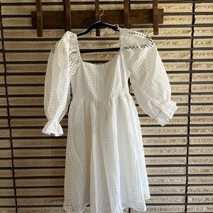 Vici White Puff Sleeve Dress